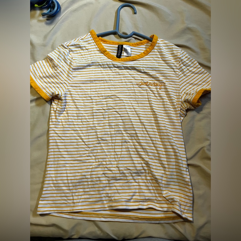 Striped Yellow and White T-Shirt